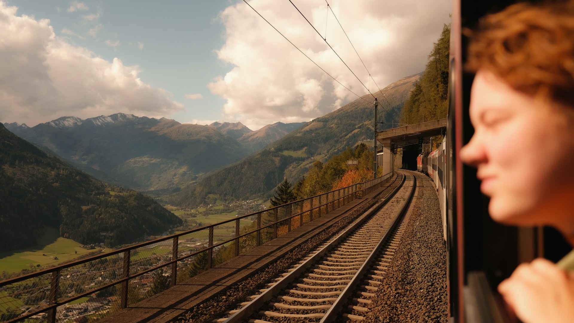 Woman on train